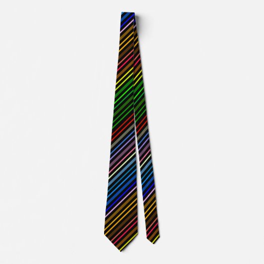 Multi-Color Stripes Stropdas (Voorkant)