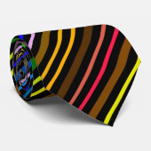 Multi-Color Stripes Stropdas (Opgerold)
