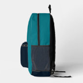 Multi-Color Teal Backpack Bedrukte Rugzak (Rechts)