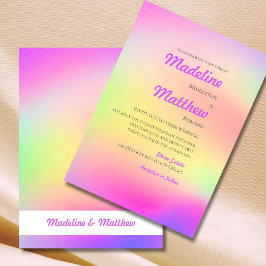 Multi-Color Tie Dye Modern Wedding Kaart