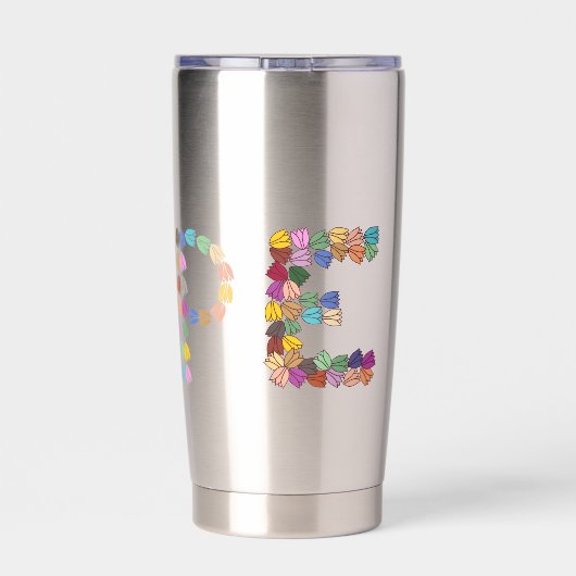 Multi-color Tulip Lettered “Hope” Geïsoleerde Drinkbeker (Achterkant)