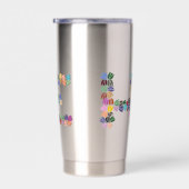 Multi-color Tulip Lettered “Hope” Geïsoleerde Drinkbeker (Rechts)