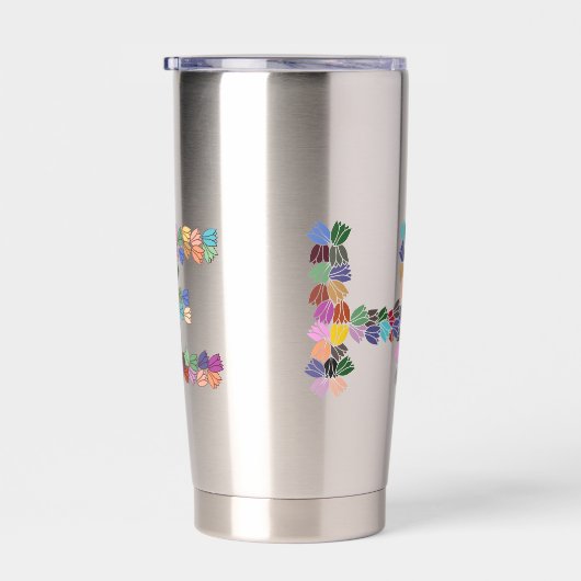 Multi-color Tulip Lettered “Hope” Geïsoleerde Drinkbeker (Rechts)