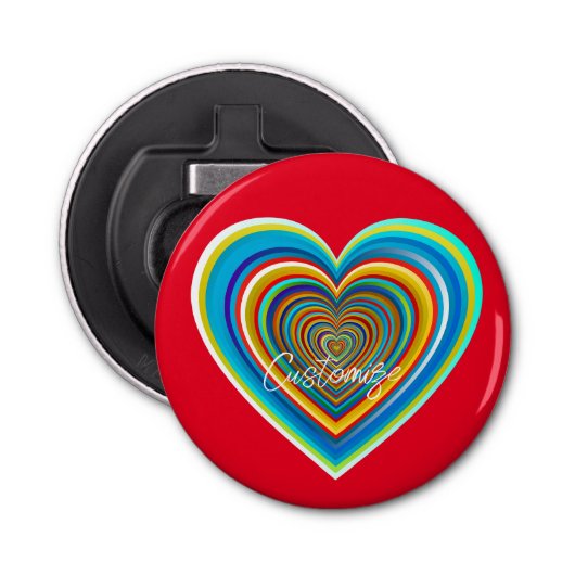 Multi-color Valentijn Heart Thunder_Cove Button Flesopener (Voorkant)