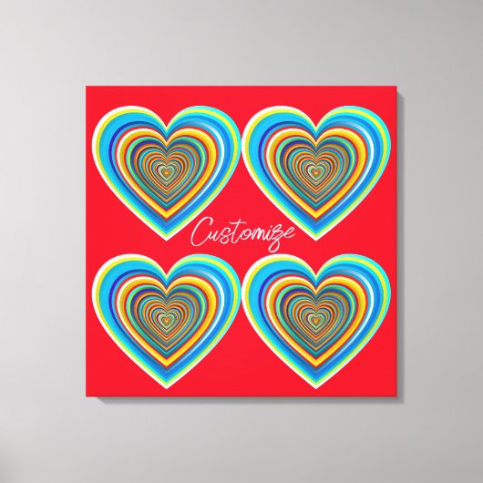 Multi-color Valentijn Heart Thunder_Cove Canvas Afdruk (Voorkant)