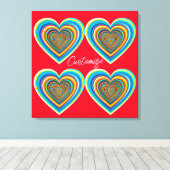 Multi-color Valentijn Heart Thunder_Cove Canvas Afdruk (Insitu (Houten vloer))