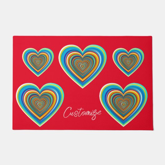 Multi-color Valentijn Heart Thunder_Cove Deurmat (Voorkant)