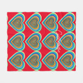 Multi-color Valentijn Heart Thunder_Cove Fleece Deken (Voorkant (Horizontaal))