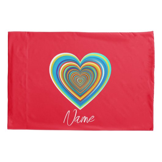 Multi-color Valentijn Heart Thunder_Cove Kussensloop (Achterkant)