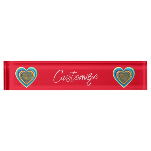 Multi-color Valentijn Heart Thunder_Cove Naambordje (Voorkant)