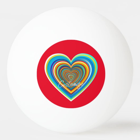 Multi-color Valentijn Heart Thunder_Cove Pingpongbal (Voorkant)