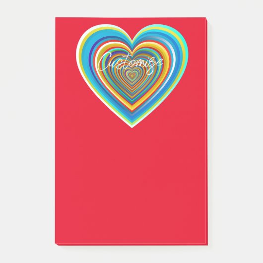 Multi-color Valentijn Heart Thunder_Cove Post-it® Notes (Voorkant)