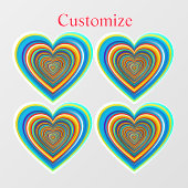 Multi-color Valentijn Heart Thunder_Cove Raamsticker (Vel)