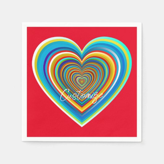 Multi-color Valentijn Heart Thunder_Cove Servet (Voorkant)
