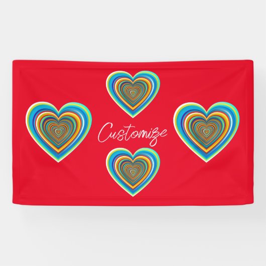 Multi-color Valentijn Heart Thunder_Cove Spandoek (Horizontaal)