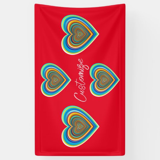 Multi-color Valentijn Heart Thunder_Cove Spandoek (Verticaal)