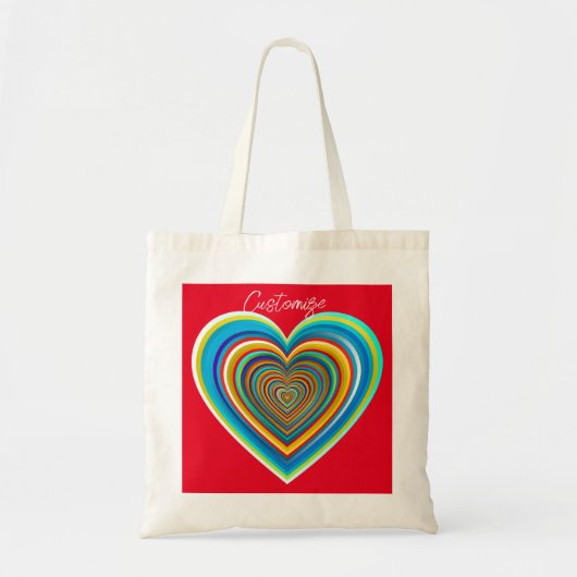 Multi-color Valentijn Heart Thunder_Cove Tote Bag (Voorkant)