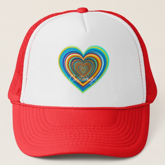 Multi-color Valentijn Heart Thunder_Cove Trucker Pet (Voorkant)