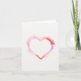 Multi-color Watercolor Heart Valentine's Day Card Bedankkaart