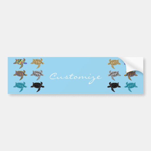 Multi-color Zee Turtles Thunder_Cove Bumpersticker (Voorkant)