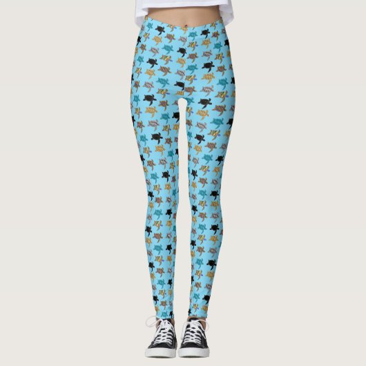 Multi-color Zee Turtles Thunder_Cove Leggings (Voorkant)
