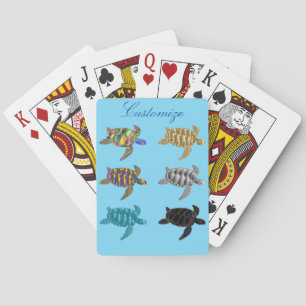 Multi-color Zee Turtles Thunder_Cove Pokerkaarten