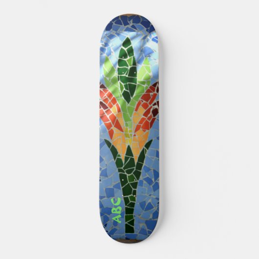 Multi Colore Mozaïek Tegel Flower Persoonlijk Skateboard (Voorkant)