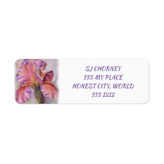 MULTI COLORED IRIS FLORAL ETIKET (Voorkant)