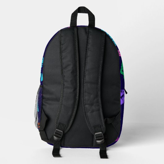 Multi-colored Lip Print Backpack Bedrukte Rugzak (Achterkant)