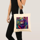 Multi Colored Modern Digital Art Majestic Lion Tote Bag (Voorkant (product))