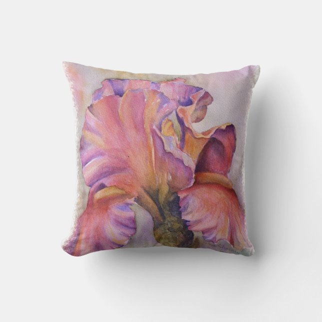 MULTI-COLORED PINK IRIS TOSS PILLOW KUSSEN (Voorkant)