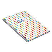 Multi-Colored Polka Dots Personalized Notitieboek (Rechterzijde)