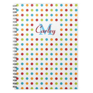Multi-Colored Polka Dots Personalized Notitieboek
