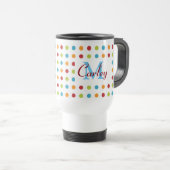 Multi-Colored Polka Dots Personalized Reisbeker (Voorkant rechts)