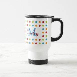 Multi-Colored Polka Dots Personalized Reisbeker