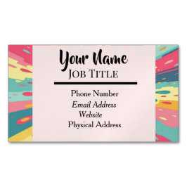 Multi-colored Splashy Business Card Magnet Magnetisch Visitekaartje