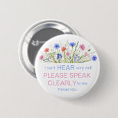 Multi colored wildflower hard of hearing pin badge ronde button 5,7 cm (Voorkant /achterkant)