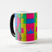 Multi-Colour African Kente Pink Black Lady Design Magische Mok (Voorkant links)