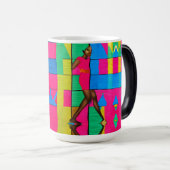 Multi-Colour African Kente Pink Black Lady Design Magische Mok (Voorkant rechts)