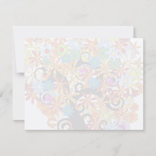 Multi-Colour Flower LoveTree Weddenschap Hartelijk Bedankkaart (Achterkant)