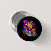 Multi-Colour Kitten Pop Art Ronde Button 3,2 Cm (Voorkant /achterkant)