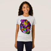 Multi-Colour Kitten Pop Art T-shirt (Voorkant volledig)