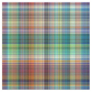 Multi-Colour Madras Pset Stripes Print Pattern Stof