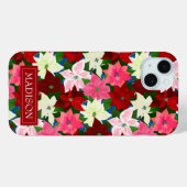 Multi-Colour Poinsettia Kerstmis Case-Mate iPhone Case (Achterkant (horizontaal))