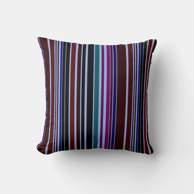 Multi-Colour Retro Stripes Art Design Abstract Kussen (Voorkant)