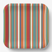 Multi-Colour Stripe Patroon Papieren Bordje (Voorkant)