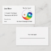 Multi Colour Yinyang Symbol Afsprakenkaartje (Voorkant / Achterkant)