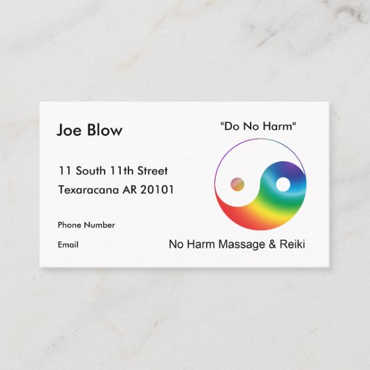 Multi Colour Yinyang Symbol Afsprakenkaartje (Voorkant)