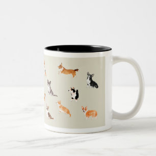 Multi-Corgi-Mok Tweekleurige Koffiemok