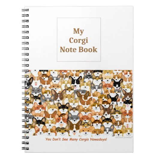 Multi Corgi Note Book Notitieboek (Voorkant)